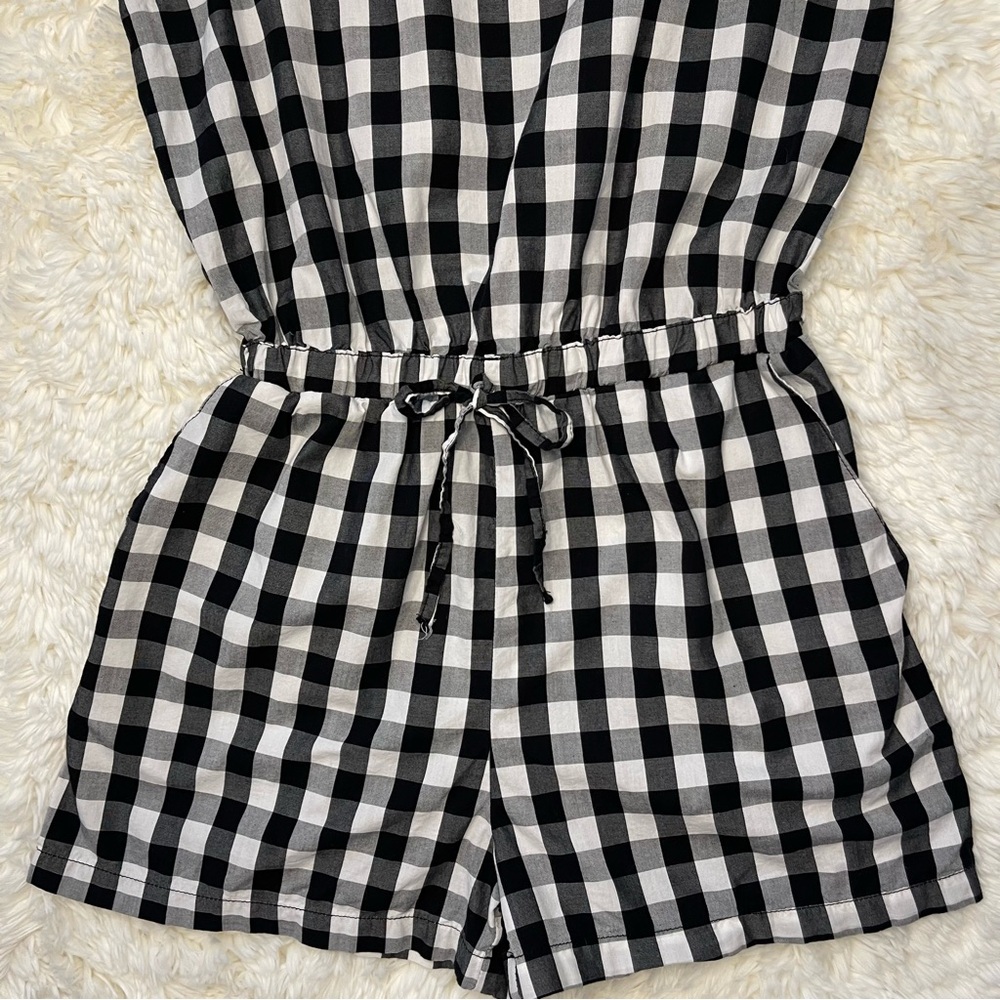 Cisono Black & White Gingham Romper - Picture 3 of 13